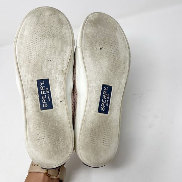 Sperry Womens 6.5 Rose Pink Seaside Perforated Leather Slip On Sneaker Shoe - Picture 11 of 12